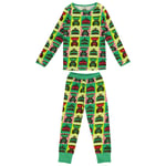 Småfolk - Mønstret Pyjamas Med Gravemaskiner Grønn - Grønn