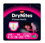 Huggies DryNites Pyjama Bed Wetting Pants Girls 10 Pants 3-5 Years