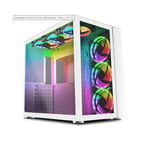 [B-Grade] GameMax Infinity Mid-Tower ATX PC Gaming Case With 6 x Dual-Ring ARGB Fans, Port Fan Controller, 30cm LED Strip, Tempered Glass Side Panel | White