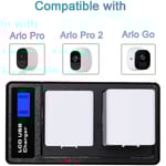 Dubbla batteriladdare för Arlo Pro-batteri Arlo Pro 2-batteri Arlo Go-batteri, LCD-batteriladdare