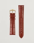 HIRSCH Duke Embossed Leather Watch Strap Golden Brown