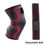 Outdoor Sport Protector Knee Man Knee Brace Pads Support Compression Breathable Running Support Climbing Knee Sleeve Knee Strap (Color : Black Detachable, Size : L) X-Large Red Detachable