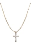 Urban Classics Diamond Cross Necklace Cuff Links, Gold, One Size