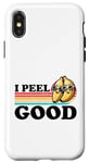 Coque pour iPhone X/XS Jeu de mots à la banane « I Peel Good » Funny Retro Banana