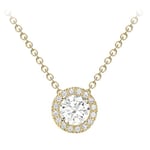 Amazon Essentials 9ct Yellow Gold Cubic Zirconia Halo Necklace (previously Amazon Collection)