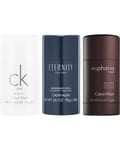 Euphoria Men Deostick 75g + Eternity for Men Deostick 75g + CK One Deostick 75g