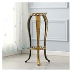 Flower Pot Stand Metal Tall Plant Stand Indoor And Outdoor, Iron Flower Pot Stand, 2-layer Plant Stand, Garden Decoration Display Stand,Copper (Color : Brass, Size : 80cm)