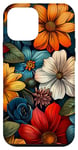 Coque pour iPhone 12 mini Fleur florale rétro hippie vintage