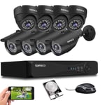 SANSCO 8CH HD 5MP CCTV Camera System, (8) 2MP Outdoor Security Cameras + 2TB Hard Drive Disk (AI Face/Human Detection, Night Vision, Mobile Viewing with Push/Email Alerts, 24/7 or Motion Monitoring)