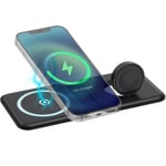 Celly Langaton laturi 2 in 1 Foldable Wireless Charger 15W MagSafe