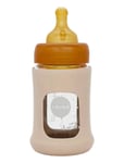 HEVEA Wide Neck Baby Glass Bottle With Sleeve 150Ml/5Oz Single-Pack Beige