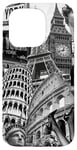 Collage rétro Paris New York Londres Rome World Travel Coque pour iPhone 15 Pro