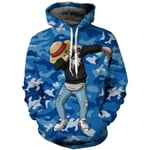 Cosplay 3D Anime Pullover Hoodie Monkey D Luffy Halloween Unisex Vuxen Manga Merch Tröja Med Kängurufickor  Medium