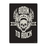 not Born Party Hard to Rock Wall Decor Metal Poster Painted Retro Iron Tin Wall Signs Decoration Plaque Warning for Bar coffee Hotel Office Bedroom Carnival