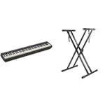 Roland FP-10 Digital Piano, 88-Key Digital Piano, Portable, Black & RockJAM RJXX363 Xfinity Doublebraced Pre Assembled Highly Adjustable Keyboard Stand with Locking Straps