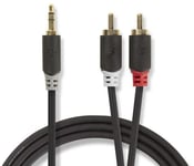 Nedis - High Quality Minijack til 2xPhono kabel - 2 m