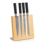 Bloc à couteaux incliné, magnétique, pour 4 à 6 couteaux, bambou, acier inoxydable