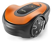 Flymo EasiLife 500 GO Robotic Lawn Mower - Cuts Up to 500 sq m, Ultra Quiet Mowing, Manicured Lawn, Bluetooth Application Control, Safety Sensors, Hose Washable, Lifestyle Functions, Orange/Grey
