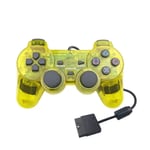 Handkontroll Playstation 2 Transparent/Gul (2-Pack)