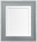 FRAMES BY POST Scandi Cadre photo bleu vieilli avec passe-partout blanc et panneau arrière 50,8 x 40,6 cm pour image au format A3