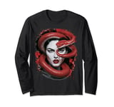 Scarlet Temptation: Woman and Snake Long Sleeve T-Shirt