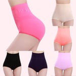 Women High Waist Briefs Shapewear Panty Body Shaper Control Slim Pink One Size