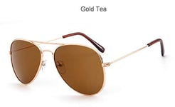 Aviation sunglasses For Boy And Girl Pilot Sun Glasses Children Sunglasses Kids Sunglasses Eyewear UV400 (Lenses Color : C4 Gold Tea)