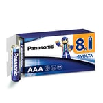 Panasonic EVOLTA Pile alcaline, AAA micro LR03, paquet de 8 dans un emballage sans plastique, 1,5 V, pile Premium avec une puissance particulièrement longue durée, alcaline.