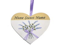 Wall Plaque Lavender Heart Home Sweet Home Sign Wedding Favour Sign 20cm F0623A