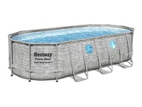 Kit piscine tubulaire ovale Bestway Power Steel SwimVista avec hublots 5,49 x 2,74 x 1,22 m + 6 cartouches de filtration + Kit d'entretien Deluxe