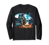 Astronaut Stranded in a Distant Planet Calming Funny Trippy Long Sleeve T-Shirt