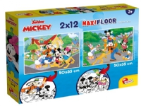 Lisciani Disney Puzzle Maxifloor 2 x 12 Mickey, 12 styck, Tecknade serier, 5 År