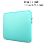 11''15.6'' Laptop Case Notebook Bag Sleeve Pouch Blue 34.5x21.5x1.5cm