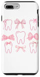 Coque pour iPhone 7 Plus/8 Plus Drôle mignon noeud rose coquette dents dentiste hygiène dentaire