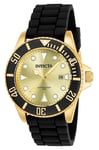 Invicta PRO DIVER Men's Watch, Gold Dial & Black Silicone Strap, 44mm, 90302