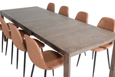 Venture Design Slider & Polar matgrupp Natur/brun 8 st stolar & bord 170 x 95 cm