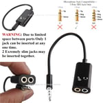 3.5mm Audio Headset Mic Y Splitter Cable Adapter TRRS to 2 TRS For Tabs Laptops