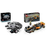 LEGO Star Wars Millennium Falcon, Vaisseau Spatial à Collectionner, Set de Construction Créatif & Speed Champions La Voiture de Course de Formule 1 McLaren 2023, Véhicule Jouet