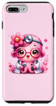 Coque pour iPhone 7 Plus/8 Plus Fond rose avec jolie pieuvre Docteur en rose