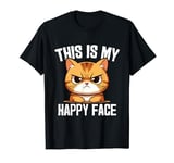 This Is My Happy Face Funny Pet Cute Cat T-Shirt