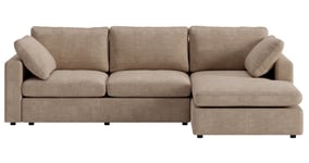 Skånska Möbelhuset Moby mörkbeige divansoffa 296 cm - Vändbar med pocketfjädrar