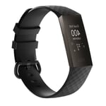 Fitbit Charge 3 / Charge 4 - Silikone armbånd Geo Design - Sort str. S