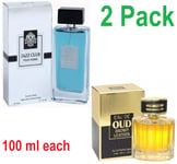 Men's Perfume Jazz club and Eau de OUD EDT for him New Aftershave 2 Pack 100ml