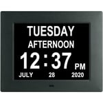 Linghhang - Horloge Horloge numérique avec calendrier de jour extra large non abrégé jour date heure démence horloges pour personnes âgées