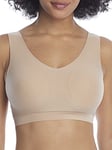 Chantelle Women's Soft Stretch Padded V-neck Top Bra, Ultra Nude (2 Pack), M-L UK