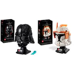 LEGO 75304 Star Wars Darth Vader Helmet Display Building Set for Adults, Collectible Gift Model & 75350 Star Wars Clone Commander Cody Helmet Collectible Set for Adults, The Clone Wars Memorabilia