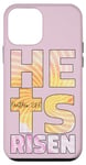 Coque pour iPhone 12 mini Décoration de Pâques « He Is Risen » pour femme et enfant