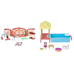 Bluey School Friends- Calypso's School Playset, 2.5-3%22 posable Figures Playset & Pool Time Fun Playset figure in Swim Suit, Pool with Diving Board and Deck and 4 Pool Accessories