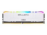 Ballistix RGB - DDR4 - module - 8 Go - DIMM 288 broches - 3000 MHz / PC4-24000 - CL15 - 1.35 V - mémoire sans tampon - non ECC - blanc