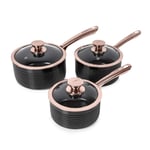 Tower T800000RW Linear Non Stick Induction Frying Pans Set, Cerasure Coating, White And Rose Gold, 2 Piece, 24/28 cm